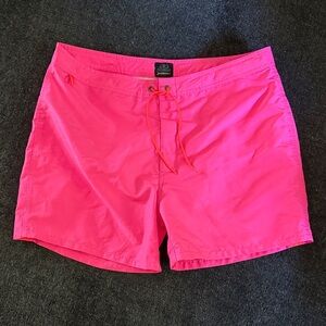 Sundek Neon Pink Swim Trunks with Orange trim 4.5” inseam